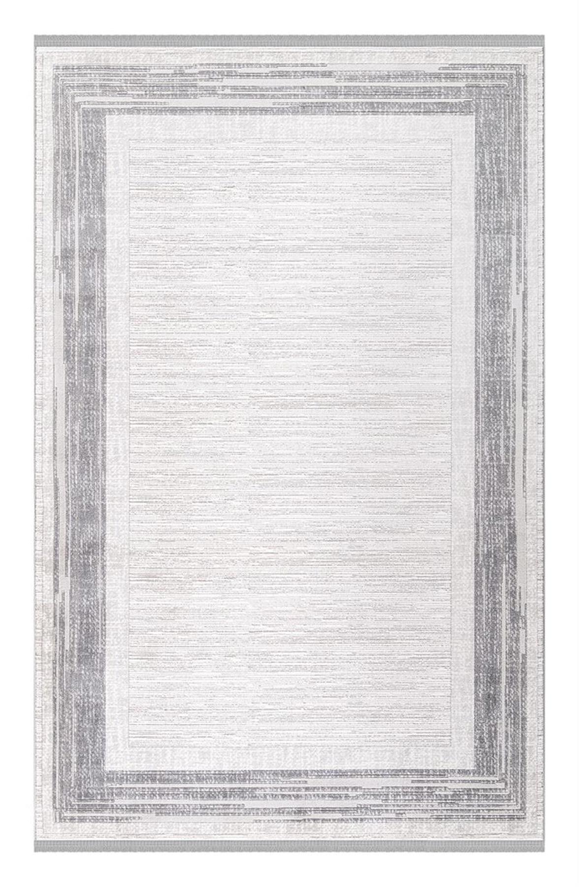 İpek Mekik Halı Anisa 15963 Gri 10 mm Akrilik Yıkanabilir Orta Kaymaz Pamuk Taban Dikdörtgen Makine Dokuma Antre-Çocuk Odası-Salon-Yatak Odası Halısı 100x450 cm