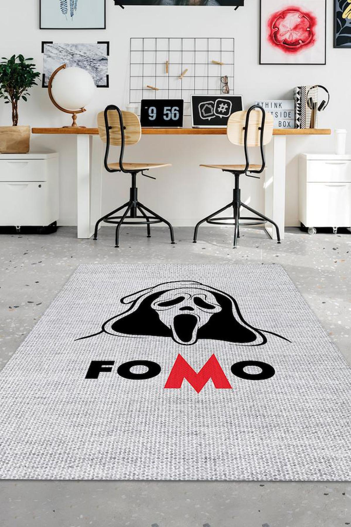 Homshtag Fomo Çok Renkli 4 mm Pamuk Antistatik Yıkanabilir İnce Kaymaz Dikdörtgen Makine Dokuma Salon Halısı 80x180 cm