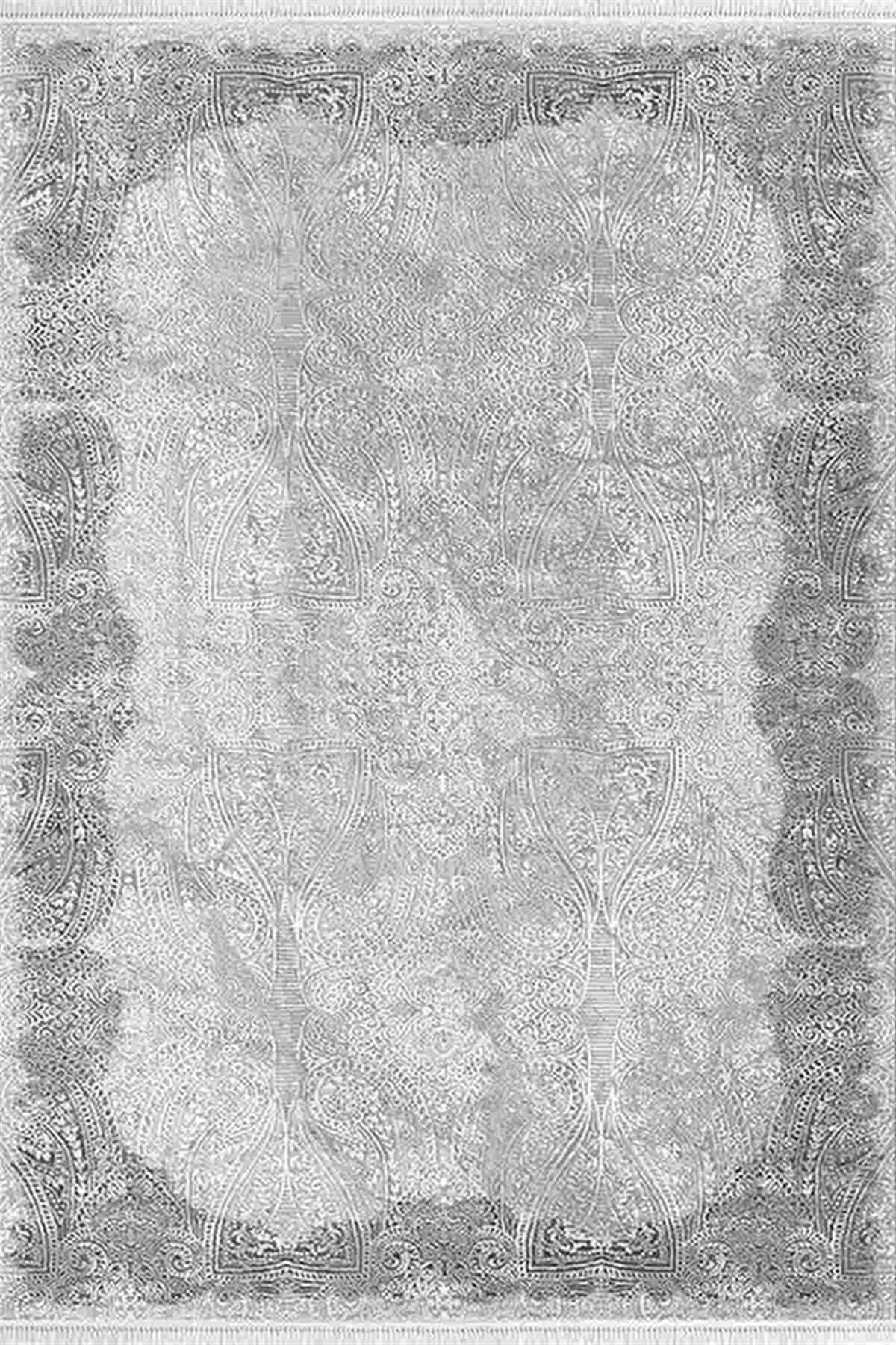 Efsane Halı Esmira 31894 Gri 8 mm Akrilik Silinebilir Yıkanabilir Orta Kaymaz Dikdörtgen Makine Dokuma Salon Halısı 160x235 cm