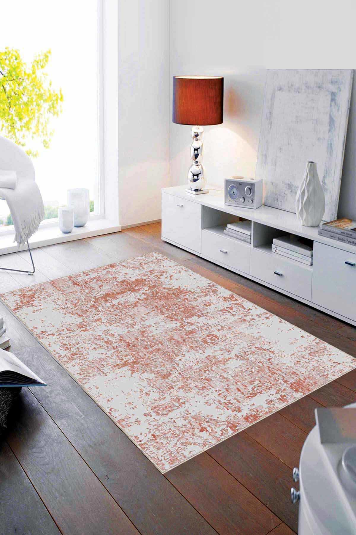 Viva Home MA006 Çok Renkli 7 mm Mikropolyester Yıkanabilir İnce Kaymaz Taban Dikdörtgen Makine Dokuma Salon Halısı 140x200 cm