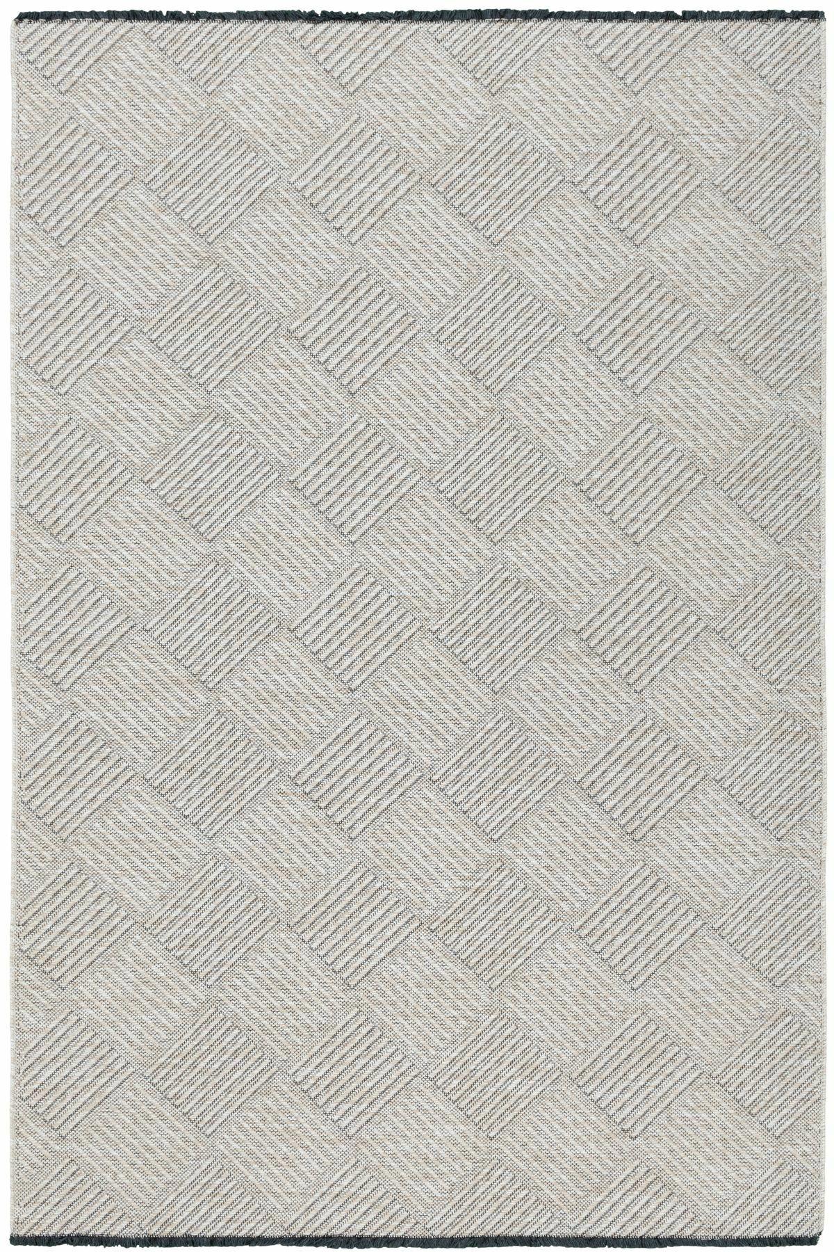 Tuğra Halı Rixos Torino TN04 Krem 7 mm Polyester Yıkanabilir Kalın Kaymaz Taban Dikdörtgen Makine Dokuma Salon Halısı 150x230 cm