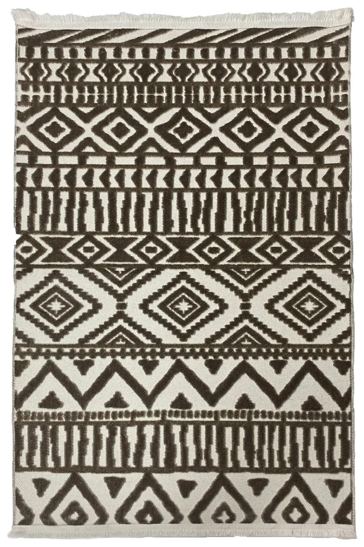 Prizma Home Moderno Çok Renkli Pamuk Antibakteriyel Yıkanabilir Kalın Kaymaz Taban Dikdörtgen Makine Dokuma Yatak Odası Halısı 160x300 cm