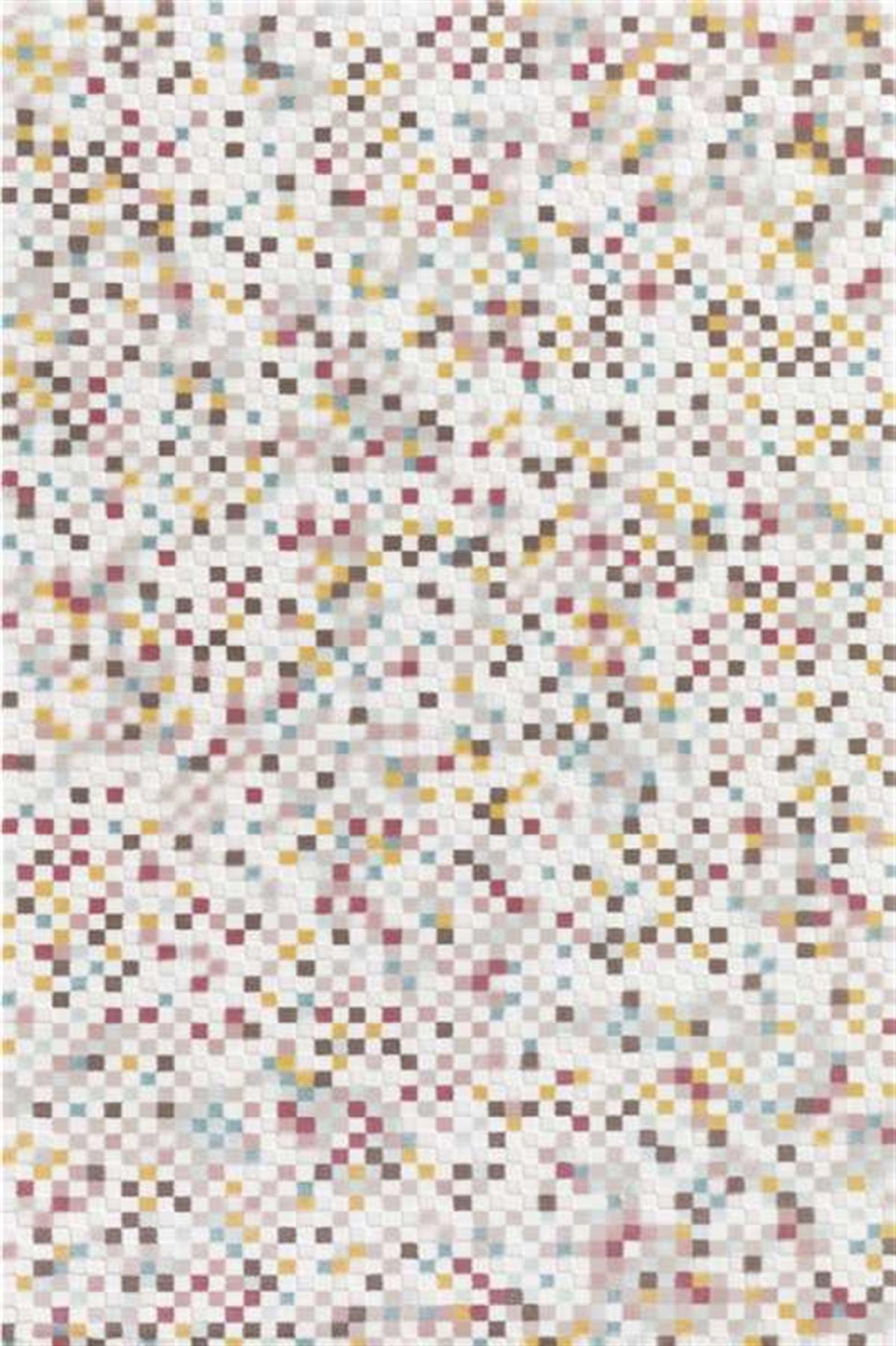Dinarsu Marmaris MA017 Çok Renkli 10 mm Akrilik Silinebilir Yıkanabilir Orta Kaymaz Dikdörtgen Makine Dokuma Oturma Odası Halısı 120x200 cm