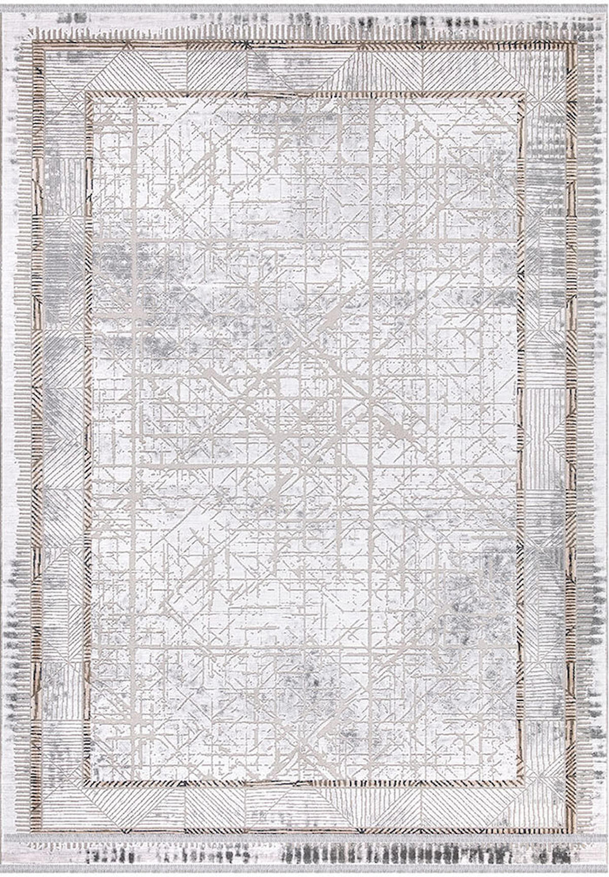İpek Home Roxanne 17190 Gri 8 mm Akrilik Yıkanabilir İnce Kaymaz Pamuk Taban Dikdörtgen Makine Dokuma Antre-Çocuk Odası-Salon-Yatak Odası Halısı 80x180 cm