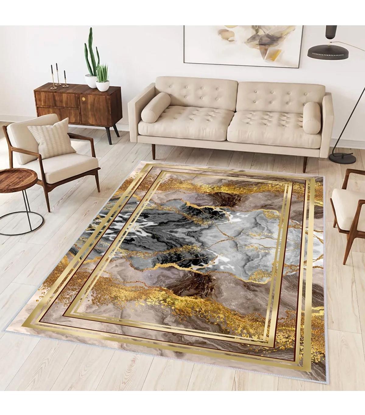 Rovigo Home RVG0305-SD470 Çok Renkli 8 mm Polyester Leke Tutmaz-Toz Tutmaz Yıkanabilir İnce Kaymaz Dot Taban Dikdörtgen Makine Dokuma Salon Halısı 100x200 cm