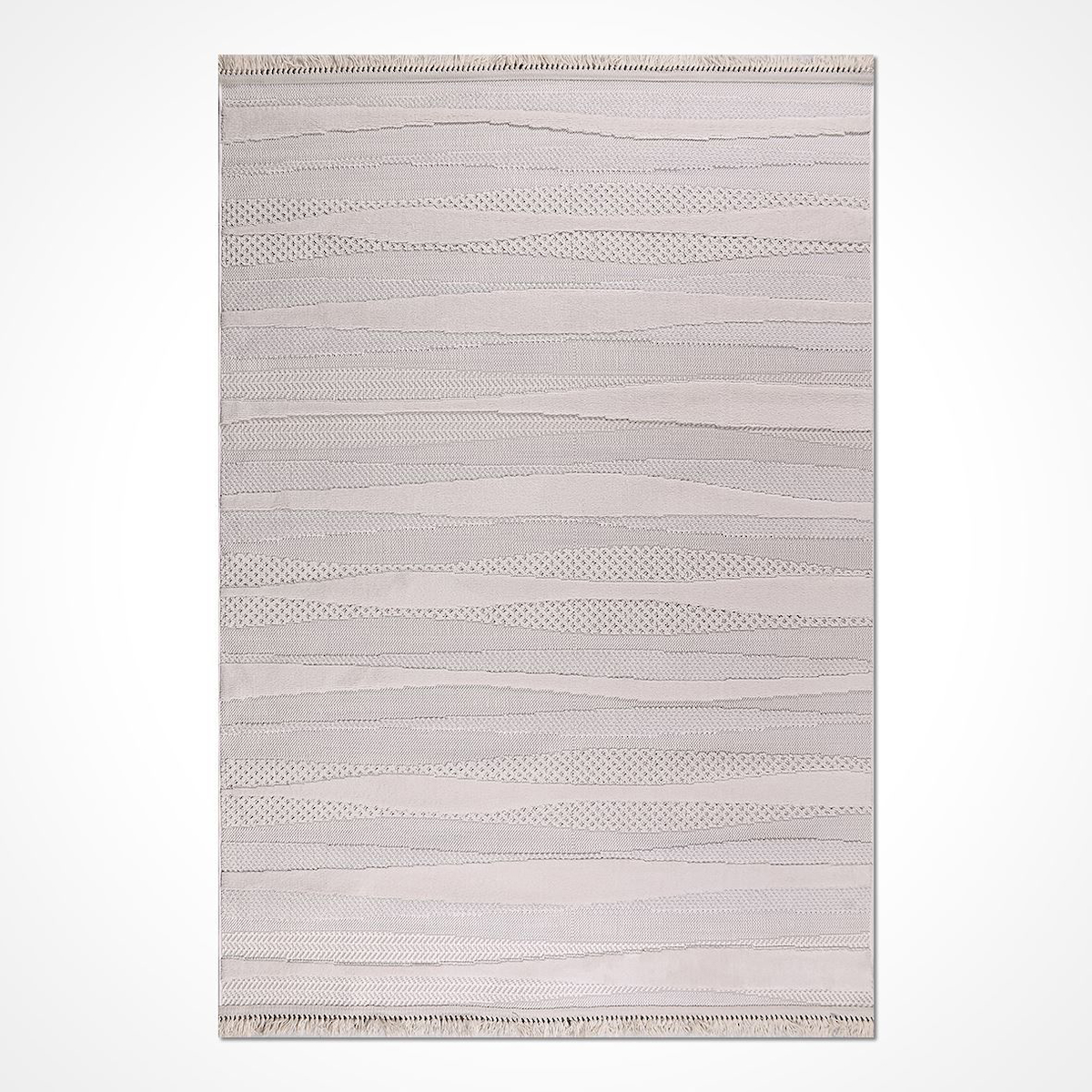Crea Halı İzgi IM03K Krem 4 mm Polyester Toz Tutmaz Yıkanabilir İnce Dikdörtgen Makine Dokuma Salon Halısı 80x450 cm