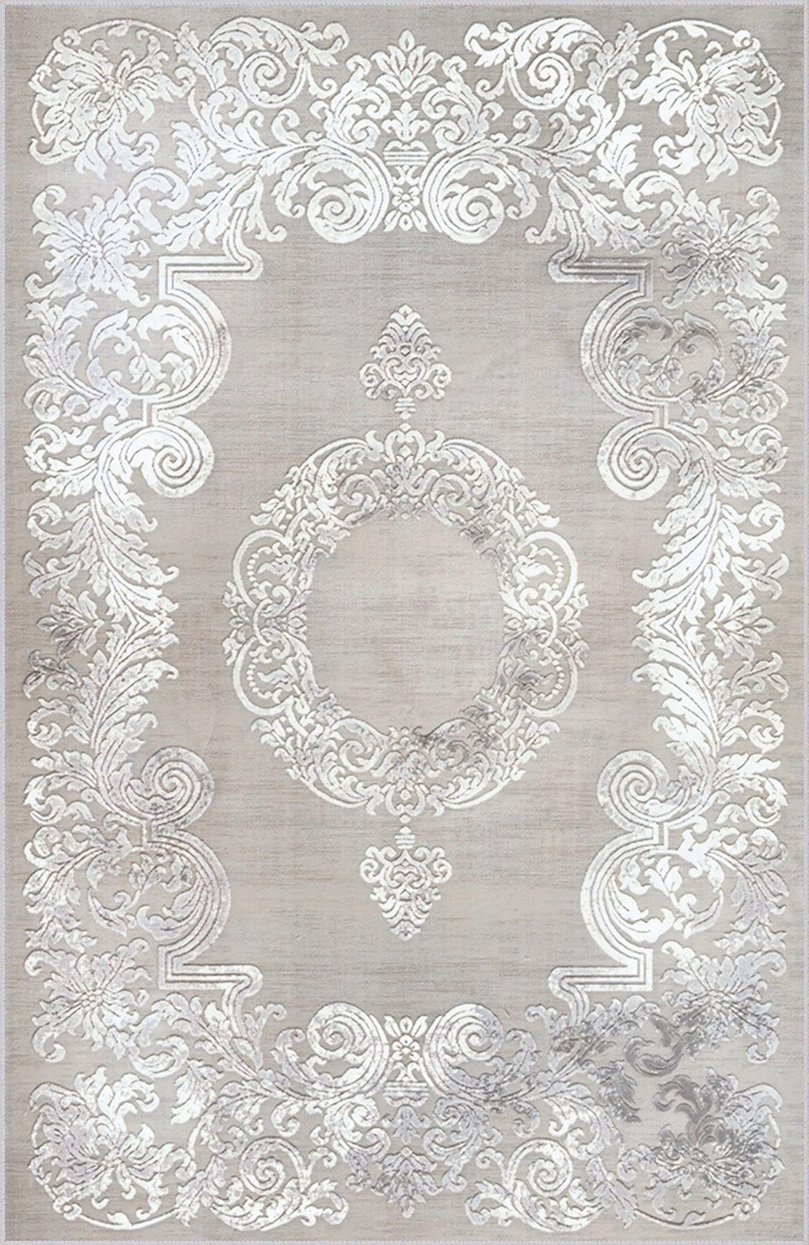 Rovigo Home RVG0780 Gri 8 mm Polyester Antibakteriyel-Leke Tutmaz-Toz Tutmaz Yıkanabilir İnce Kaymaz Dot Taban Dikdörtgen Makine Dokuma Salon Halısı 40x60 cm