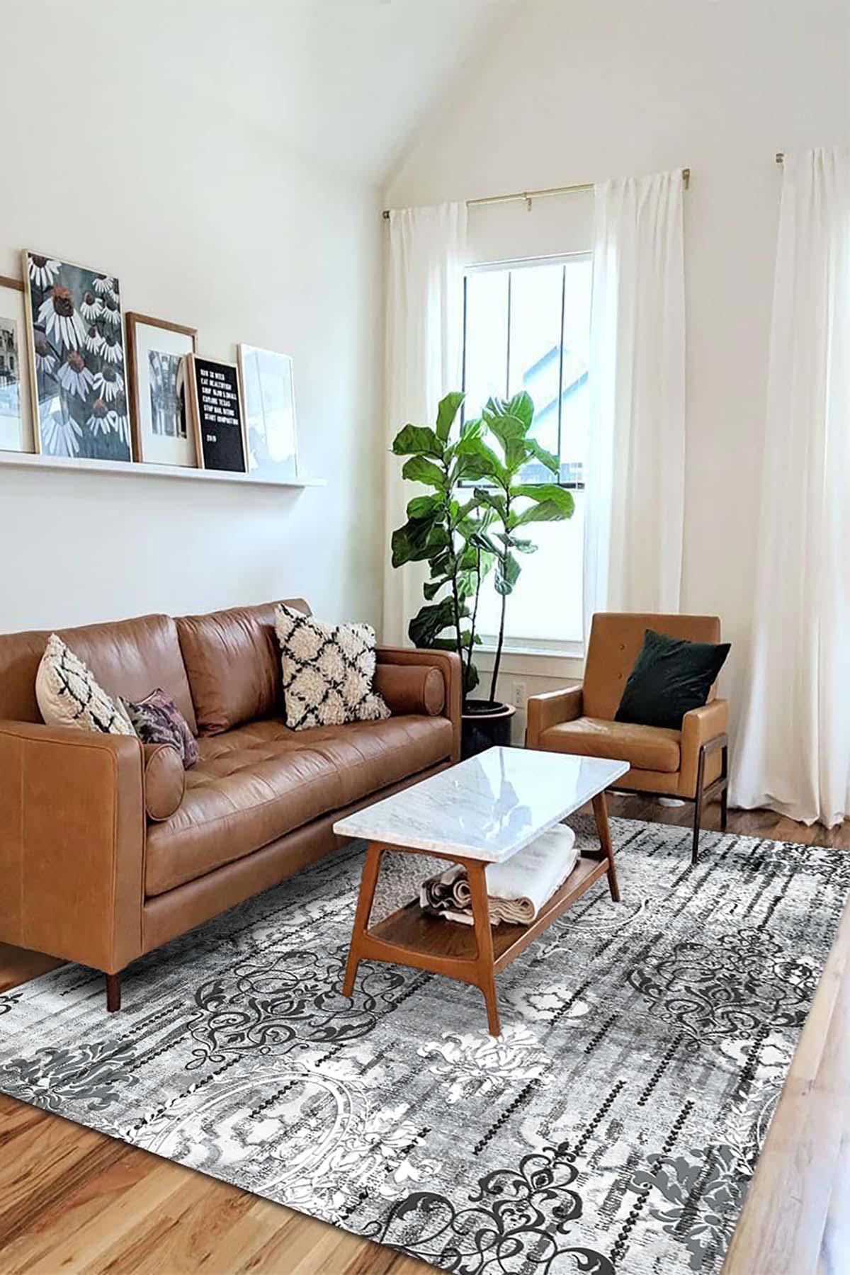 İlyaki Home Jevon Krem 0.5 mm Pamuk Antibakteriyel Yıkanabilir İnce Kaymaz Pamuk Taban Dikdörtgen Makine Dokuma Salon Halısı 80x400 cm