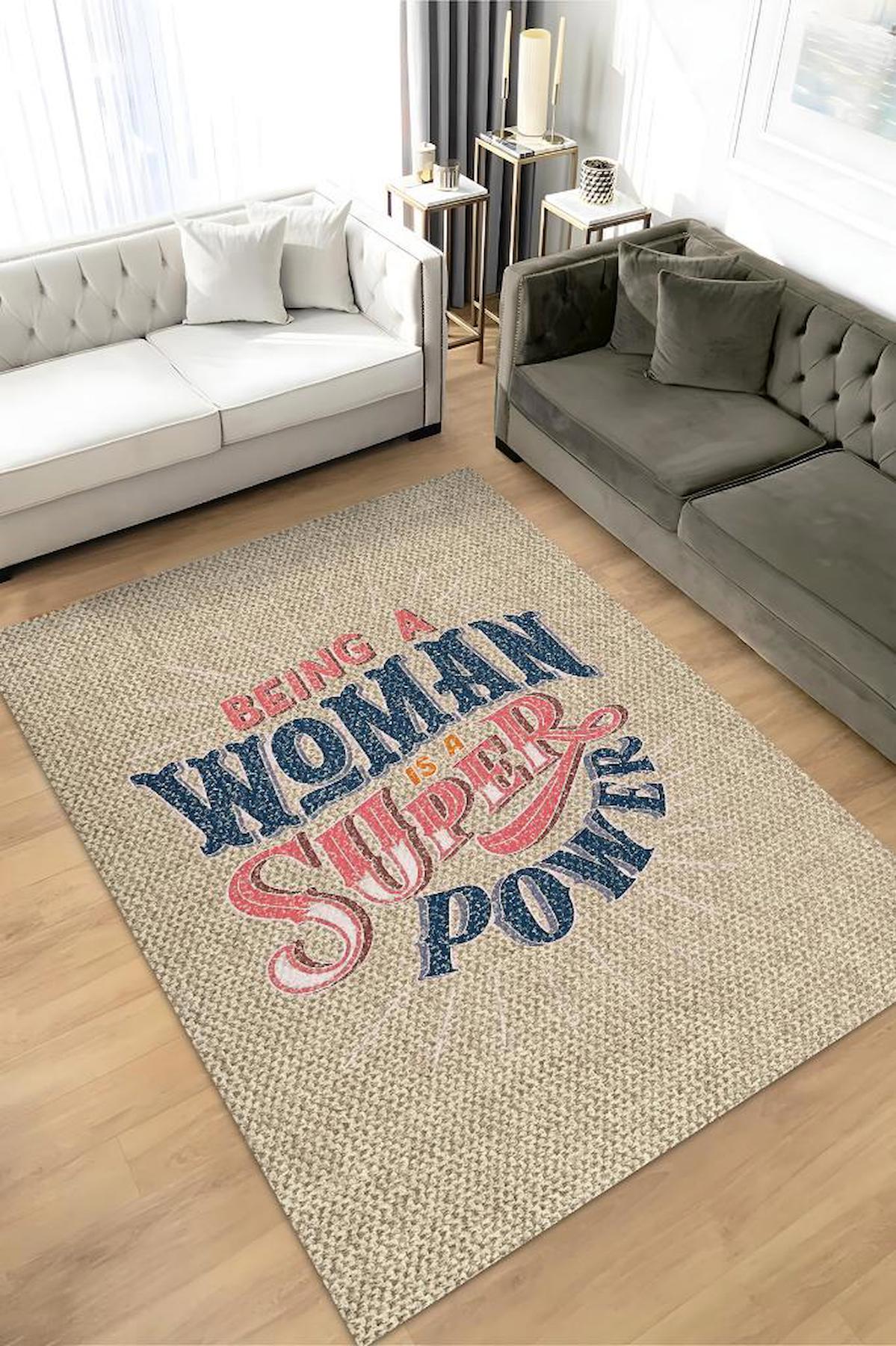 Homshtag Süper Güç Çok Renkli 4 mm Pamuk Antistatik Yıkanabilir İnce Kaymaz Dikdörtgen Makine Dokuma Salon Halısı 100x300 cm