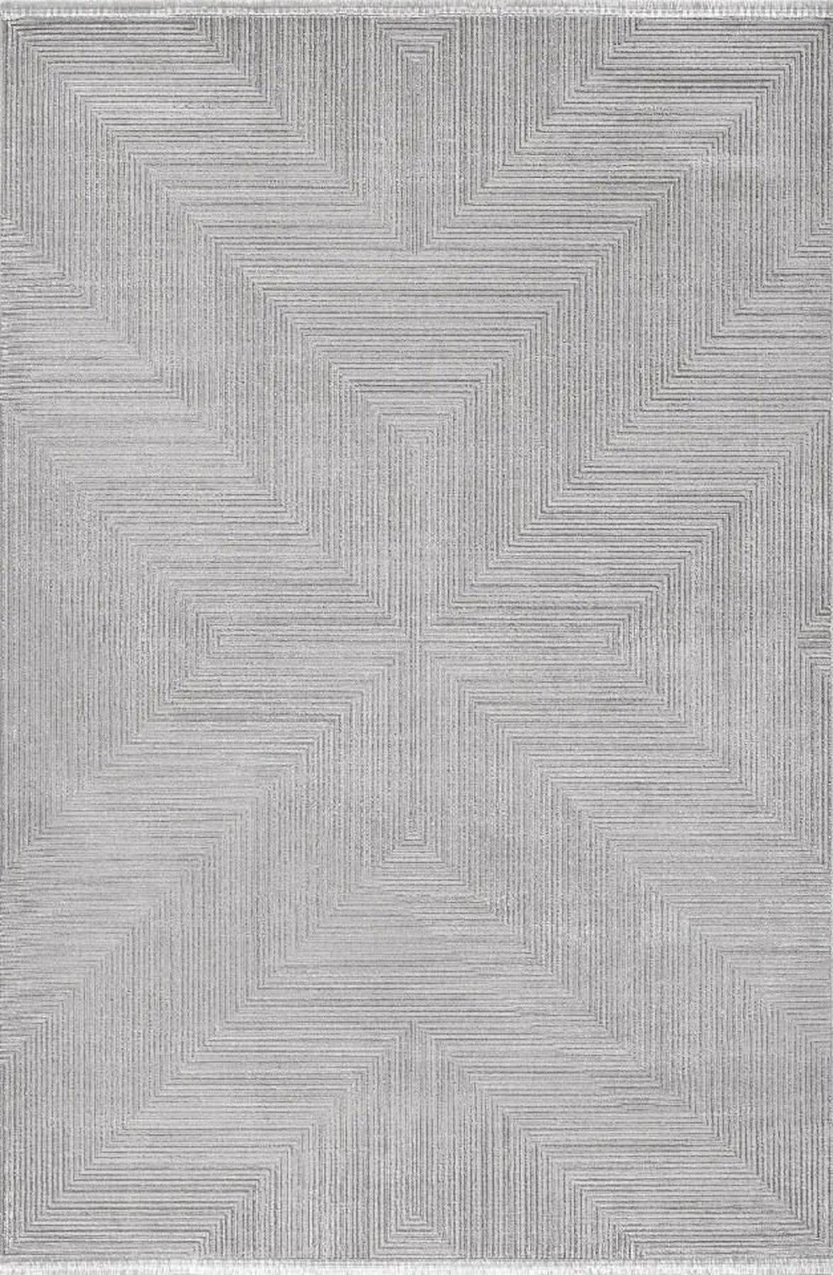 Pierre Cardin Marcel JC00A Gri 0.8 mm Akrilik Antibakteriyel Yıkanabilir İnce Kaymaz Dikdörtgen Makine Dokuma Salon Halısı 100x200 cm
