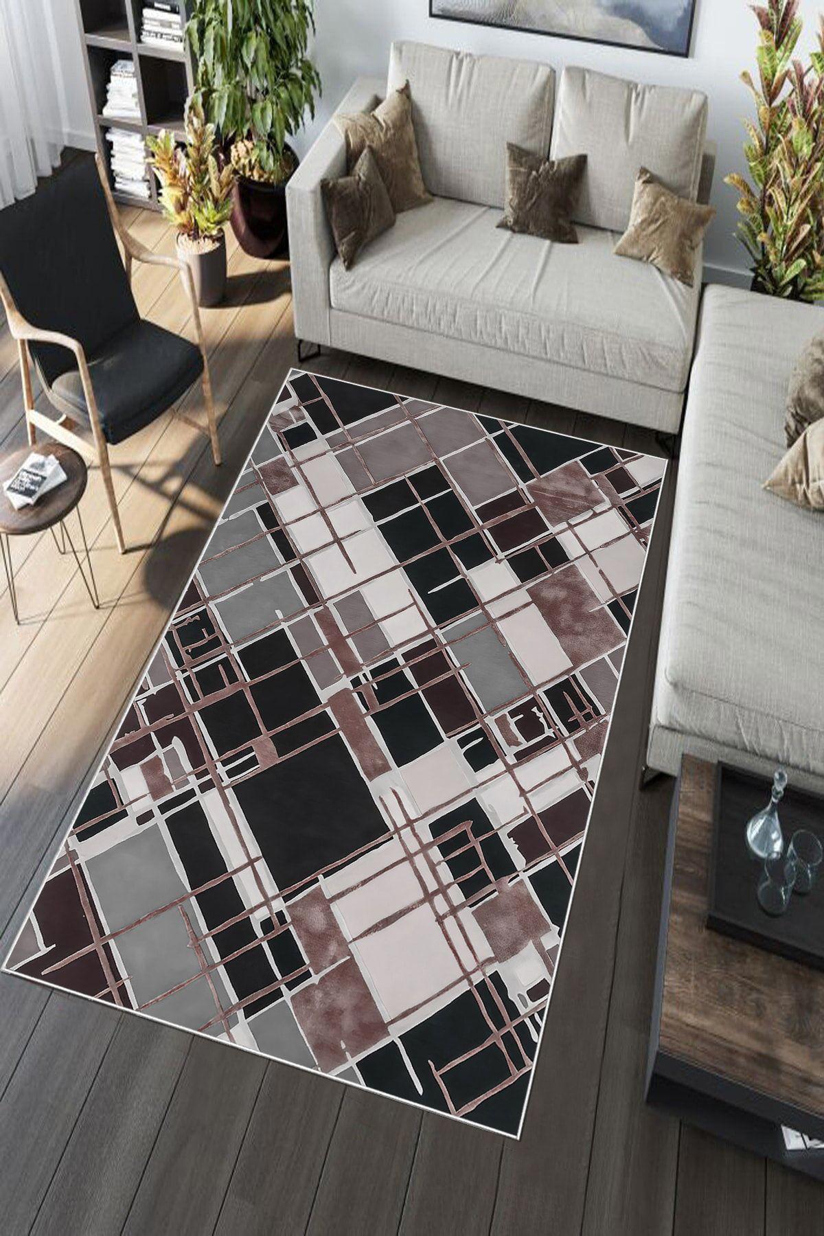 Aldora A205 Krem 9 mm Deri Yıkanabilir İnce Kaymaz Dikdörtgen Makine Dokuma Salon Halısı 100x150 cm