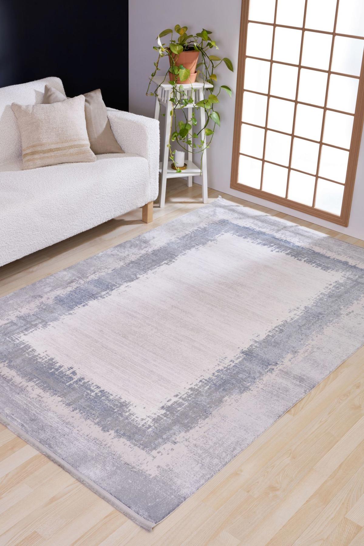 Apex Vivaldi 9701 Çok Renkli Pamuk Yıkanabilir İnce Kaymaz Jüt Taban Dikdörtgen Makine Dokuma Salon Halısı 160x230 cm