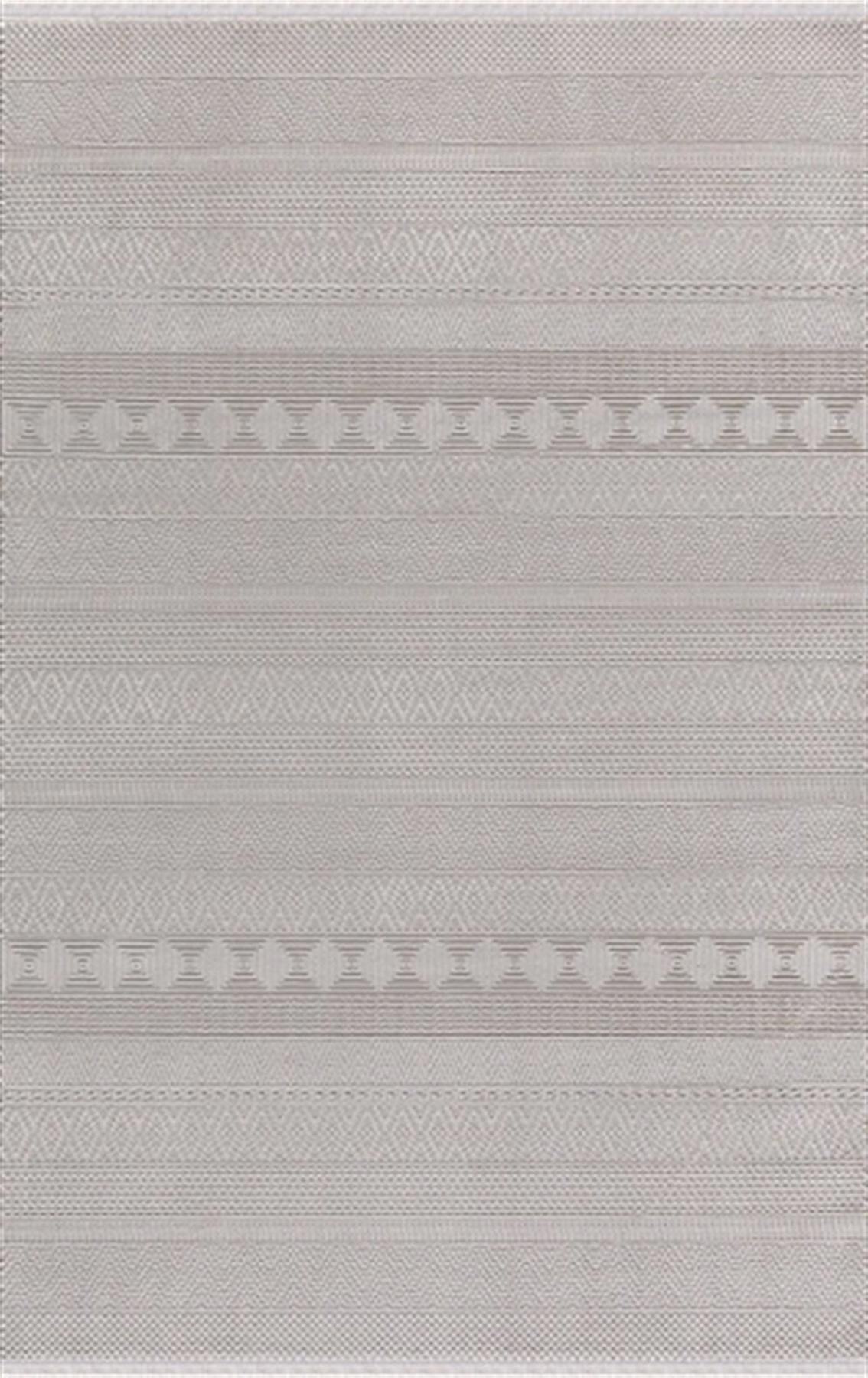 Merinos Recycle 38422 Bej 12 mm Akrilik Yıkanabilir İnce Kaymaz Dikdörtgen Makine Dokuma Salon Halısı 120x160 cm