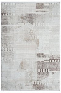 Kreasyon Halı MX006 Krem 8 mm Polyester Yıkanabilir Kalın Dikdörtgen Makine Dokuma Salon Halısı 125x200 cm