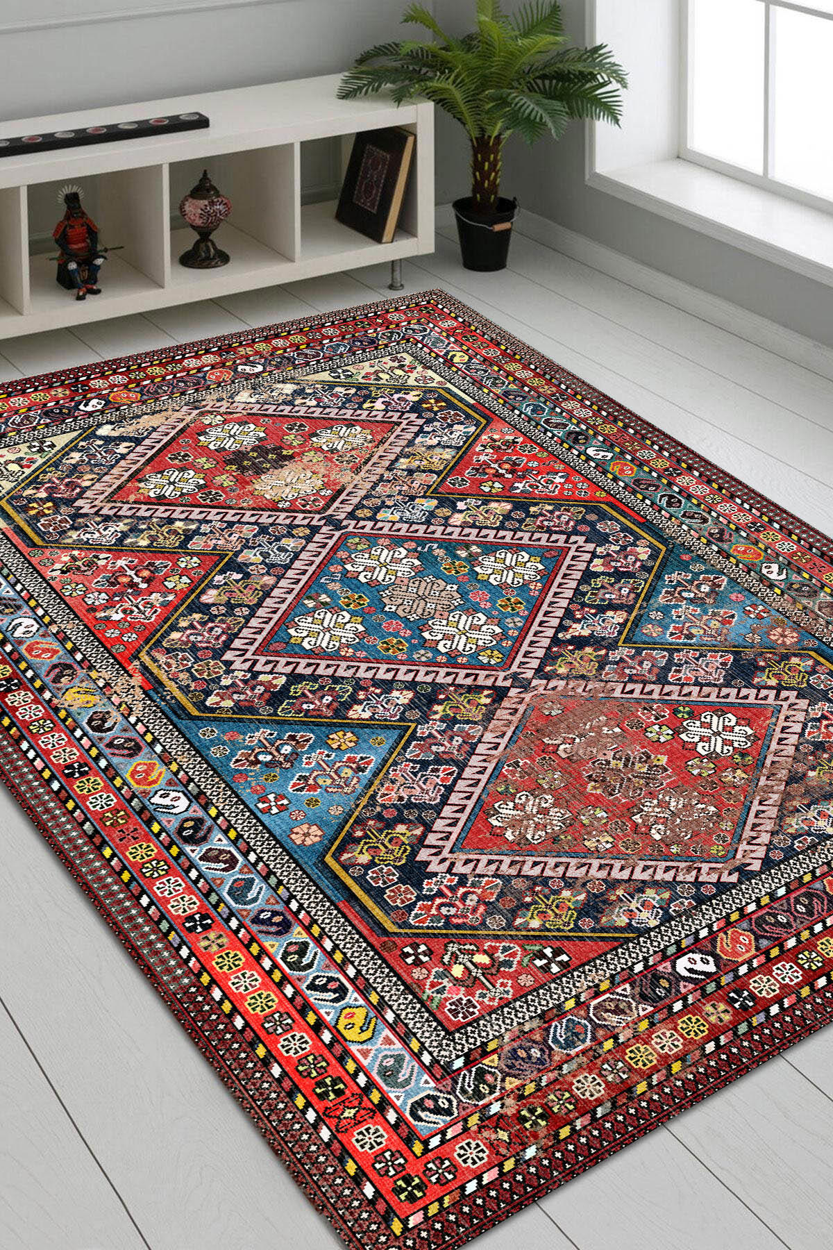 Latte Dizayn Bety Krem 0.8 mm Pamuk İnce Kaymaz Taban Dikdörtgen Makine Dokuma Salon Halısı 100x150 cm