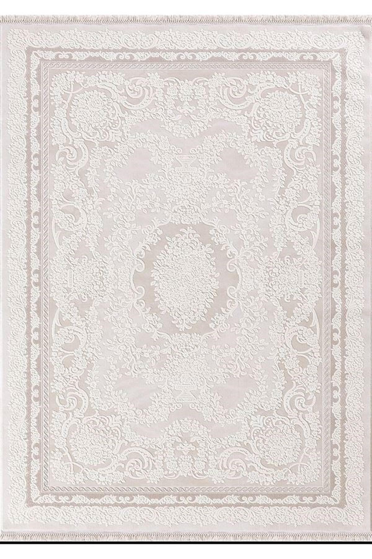 Padişah Santo 32803 Bej 10 mm Akrilik Yıkanabilir İnce Kaymaz Dikdörtgen Makine Dokuma Salon Halısı 180x300 cm