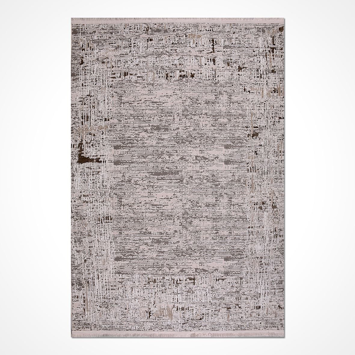 Crea Halı Pınar 9459BB Krem 6 mm Polipropilen Toz Tutmaz Yıkanabilir İnce Soyut Temalı Dikdörtgen Makine Dokuma Salon Halısı 120x450 cm