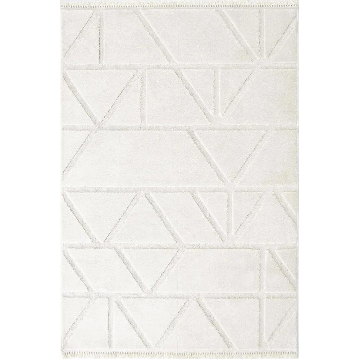Hoom Rugs Step 2211 Krem 10 mm Polipropilen Antialerjenik Kalın Kaymaz Pamuk Taban Dikdörtgen Makine Dokuma Salon Halısı 160x230 cm