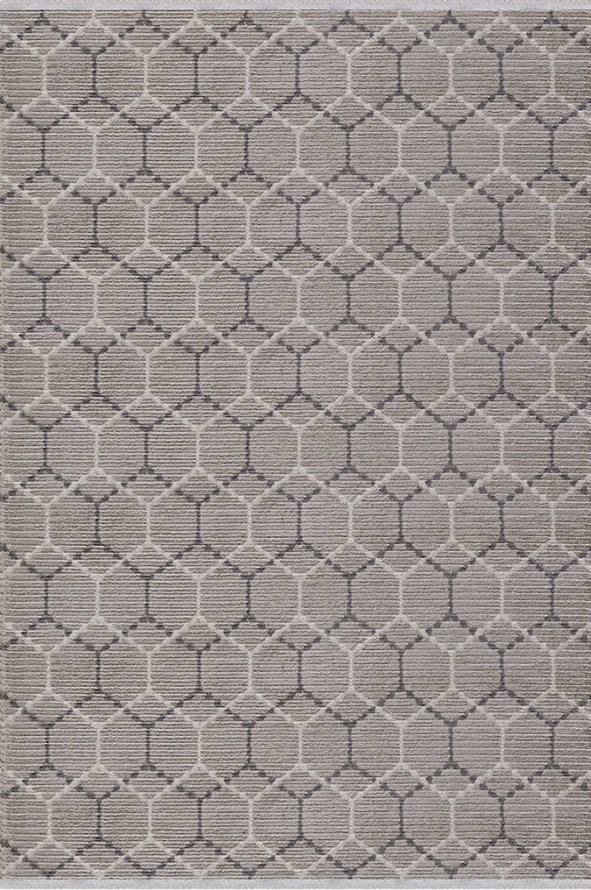 Dinarsu Nero 36471 Gri 8 mm Silinebilir Yıkanabilir Orta Kaymaz Geometrik Dikdörtgen Makine Dokuma Oturma Odası-Salon Halısı 100x150 cm