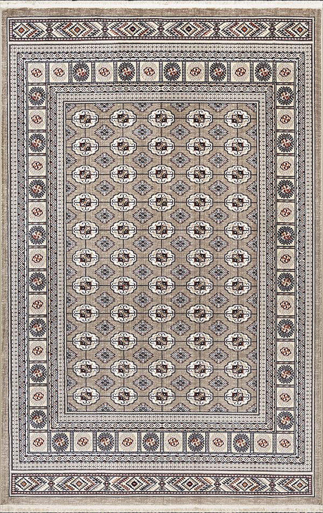Dinarsu Asya 70174 Kahverengi 8 mm Polyester Antibakteriyel Yıkanabilir Orta Kaymaz Dikdörtgen Makine Dokuma Oturma Odası-Salon Halısı 240x340 cm