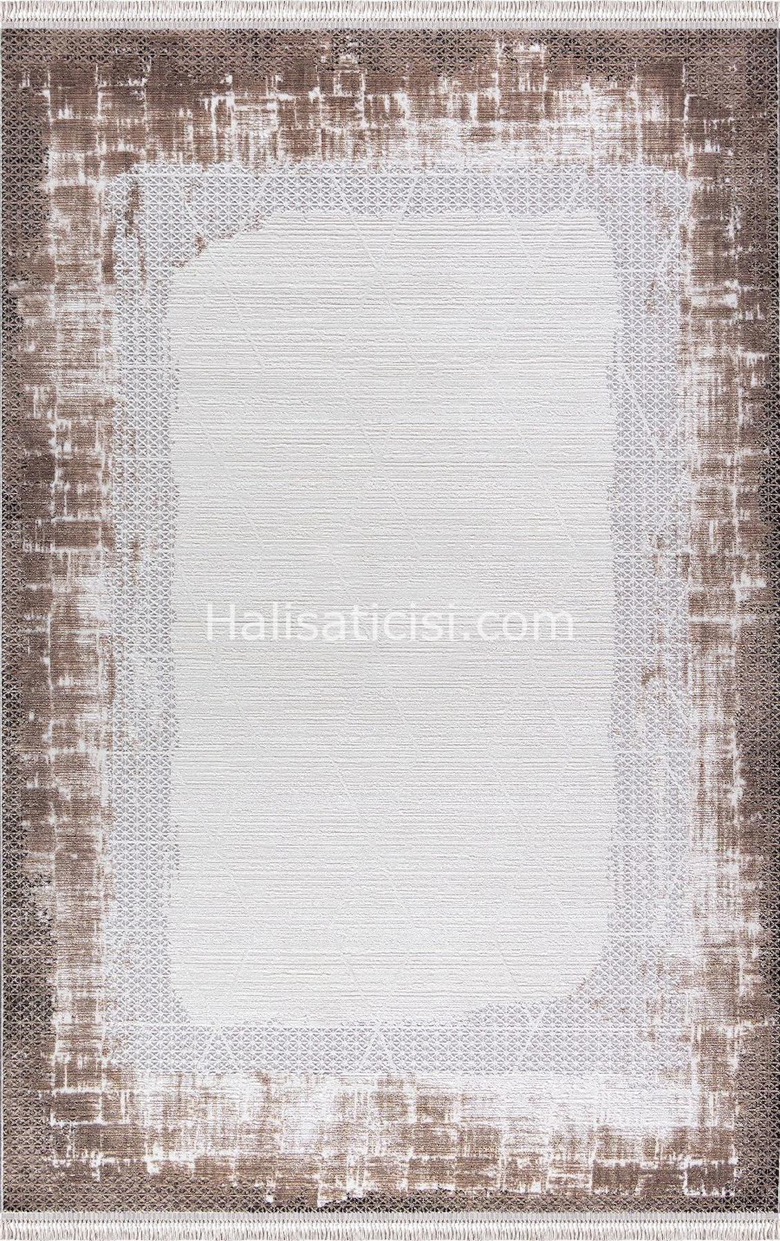 Padişah Santo 60474 Krem 10 mm Akrilik Yıkanabilir İnce Dikdörtgen Makine Dokuma Salon Halısı 100x250 cm
