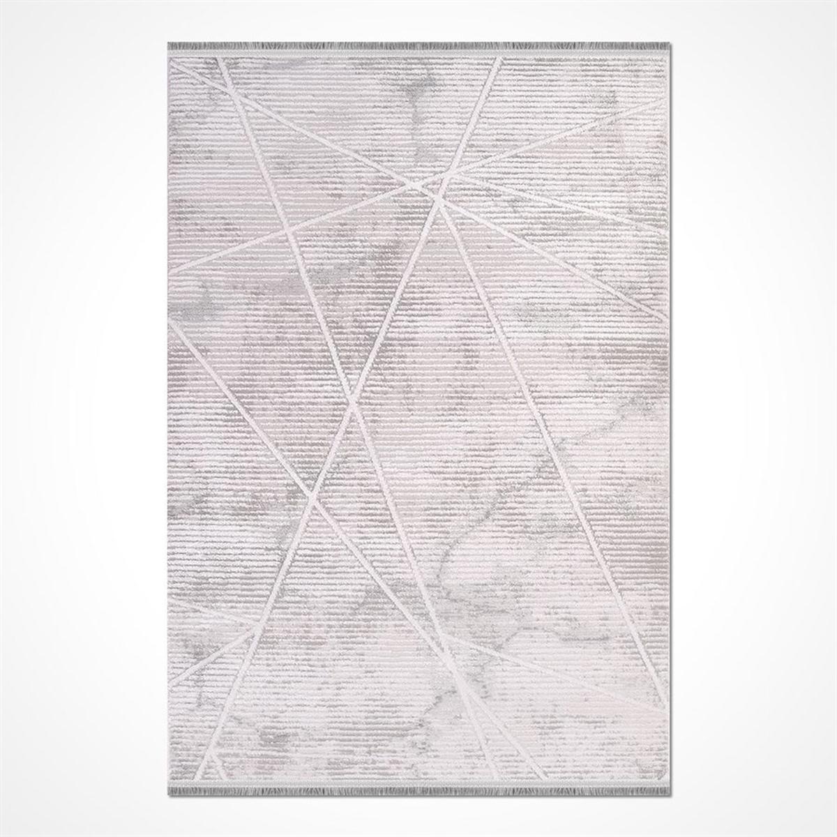 Crea Halı Luna 4520LN Gri 9 mm Akrilik Antibakteriyel Yıkanabilir Orta Pamuk Taban Dikdörtgen Makine Dokuma Salon Halısı 120x180 cm