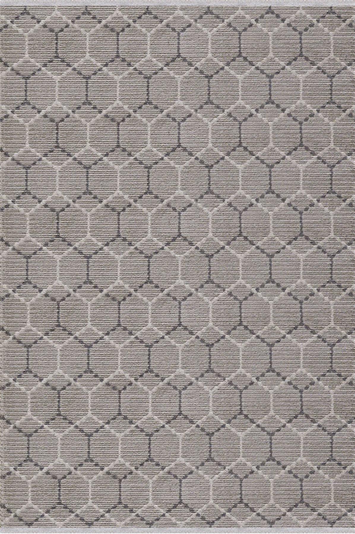 Dinarsu Nero 36471 Bej 8 mm Pamuk Silinebilir Yıkanabilir Orta Kaymaz Dikdörtgen Makine Dokuma Salon Halısı 100x200 cm
