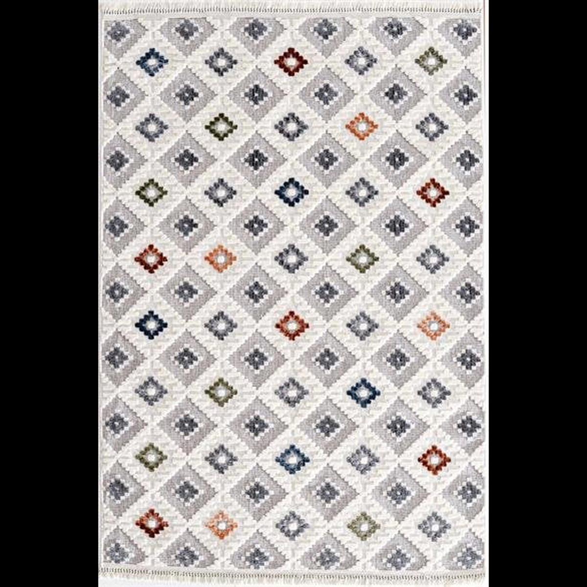 Hoom Rugs Polo 7806 Krem 12 mm Mikropolyester Antialerjenik Yıkanabilir Kalın Kaymaz Taban Dikdörtgen Makine Dokuma Salon Halısı 80x200 cm