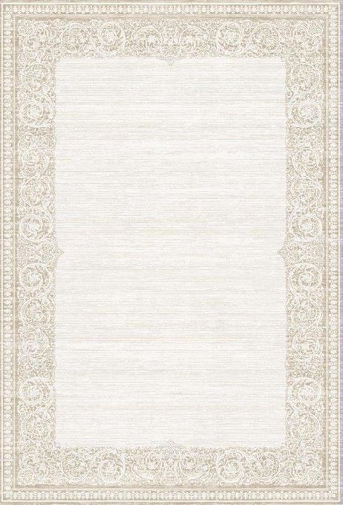 Elexsus Olimpos 1986 Krem 8 mm Viskon Silinebilir Yıkanabilir Orta Kaymaz Dikdörtgen Makine Dokuma Oturma Odası-Salon Halısı 80x150 cm