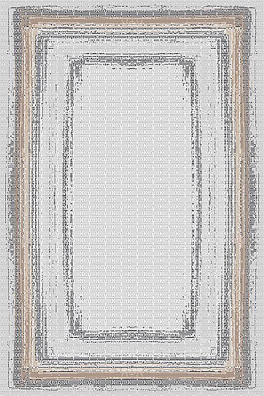 Kreasyon Halı Vavien 1382 Gri 8 mm Polyester Antialerjenik Yıkanabilir İnce Kaymaz Dikdörtgen Makine Dokuma Salon Halısı 100x300 cm