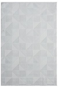 Kreasyon Halı MX010 Krem 8 mm Polyester Yıkanabilir Kalın Dikdörtgen Makine Dokuma Salon Halısı 150x233 cm
