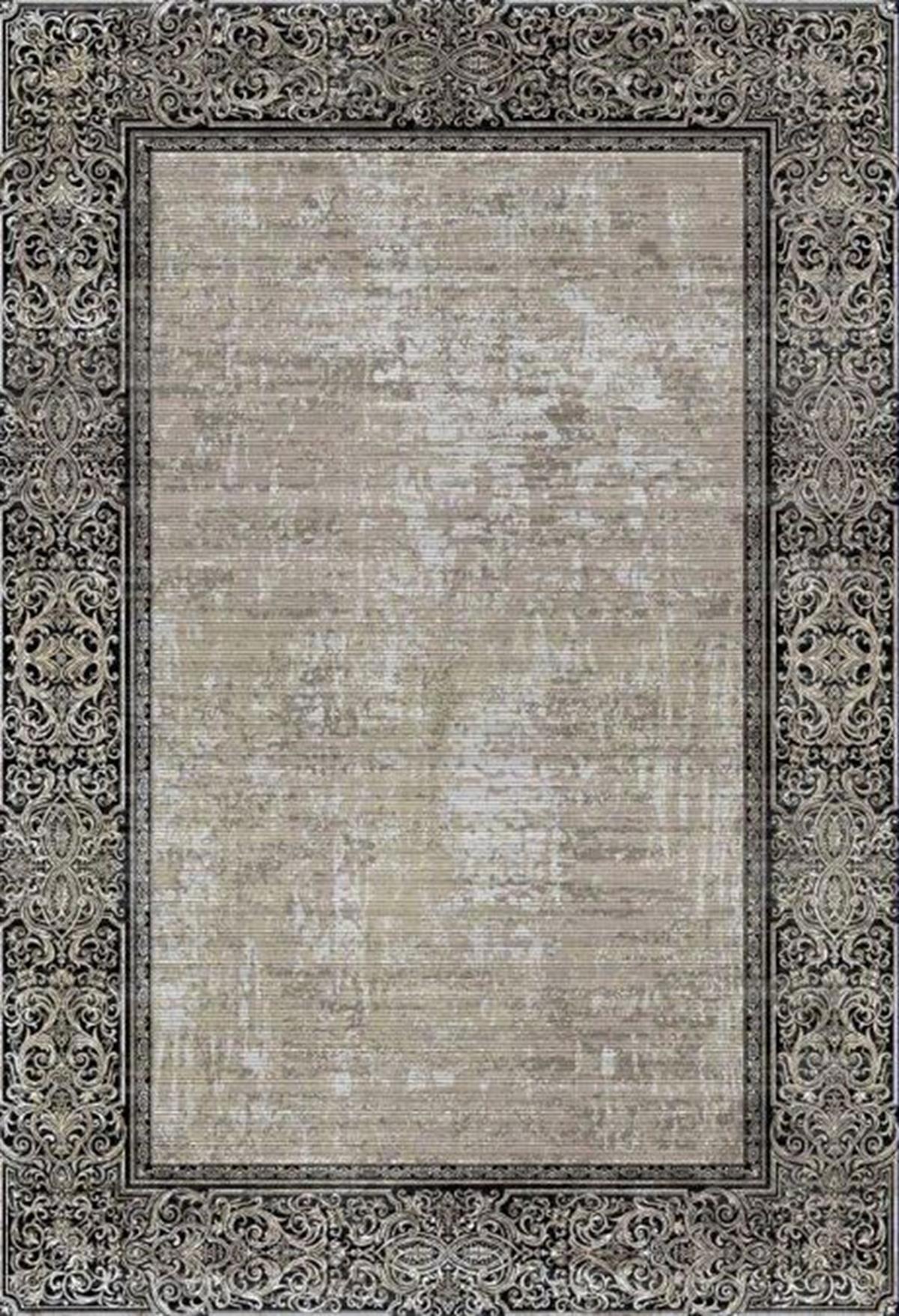 Elexsus Loca 3100 Bej 8 mm Viskon Silinebilir Yıkanabilir Orta Kaymaz Dikdörtgen Makine Dokuma Oturma Odası-Salon Halısı 100x200 cm