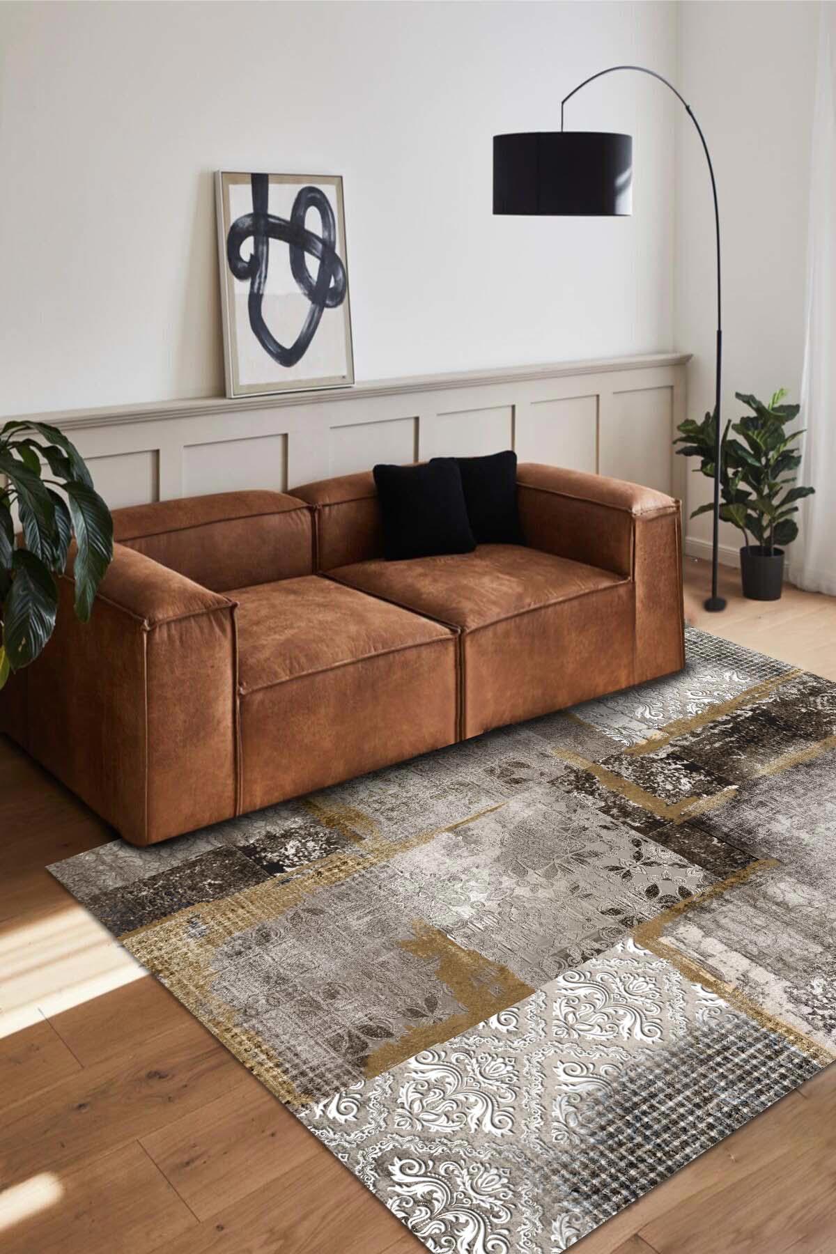 İlyaki Home Hadley Krem 0.5 mm Pamuk Antibakteriyel Yıkanabilir İnce Kaymaz Dikdörtgen Makine Dokuma Salon Halısı 80x150 cm