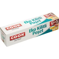 Cook Ekonomik Orta-Büyük Kilitli Buz Dolabı Poşeti 15 Adet