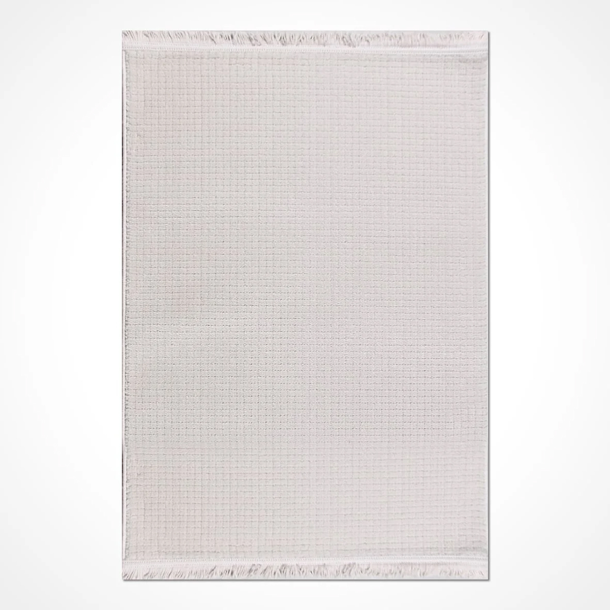 Crea Halı Leyla 9335BY Krem 7 mm Polyester Toz Tutmaz Yıkanabilir Orta Geometrik Dikdörtgen Makine Dokuma Salon Halısı 140x250 cm