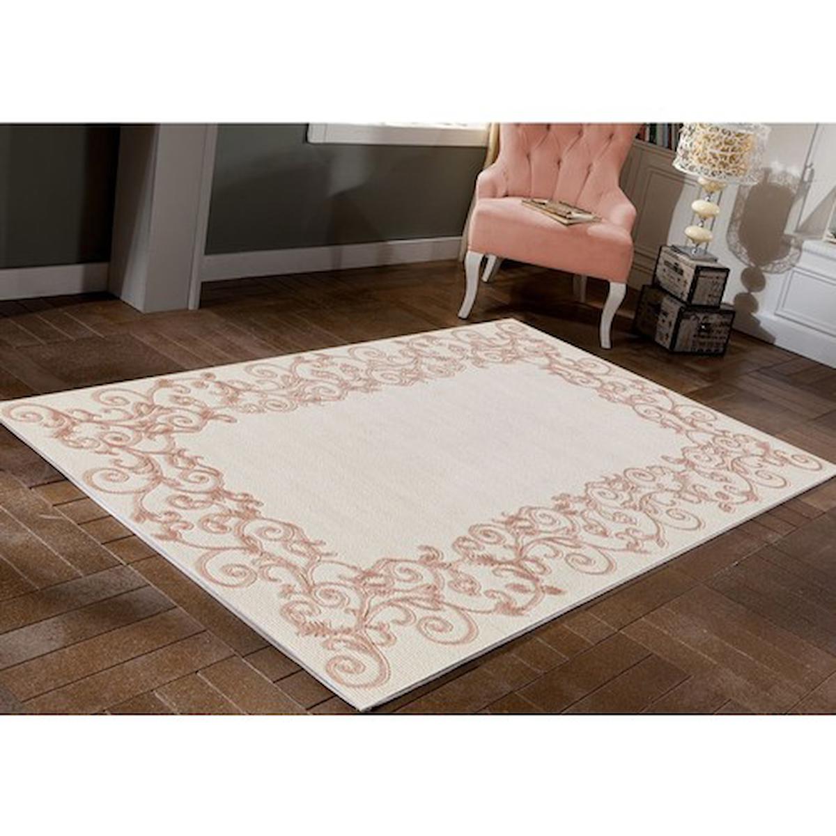 Merinos İlyada IL003 Çok Renkli 13 mm Akrilik Antibakteriyel Yıkanabilir Kalın Kaymaz Lateks Taban Dikdörtgen Makine Dokuma Oturma Odası Halısı 100x200 cm