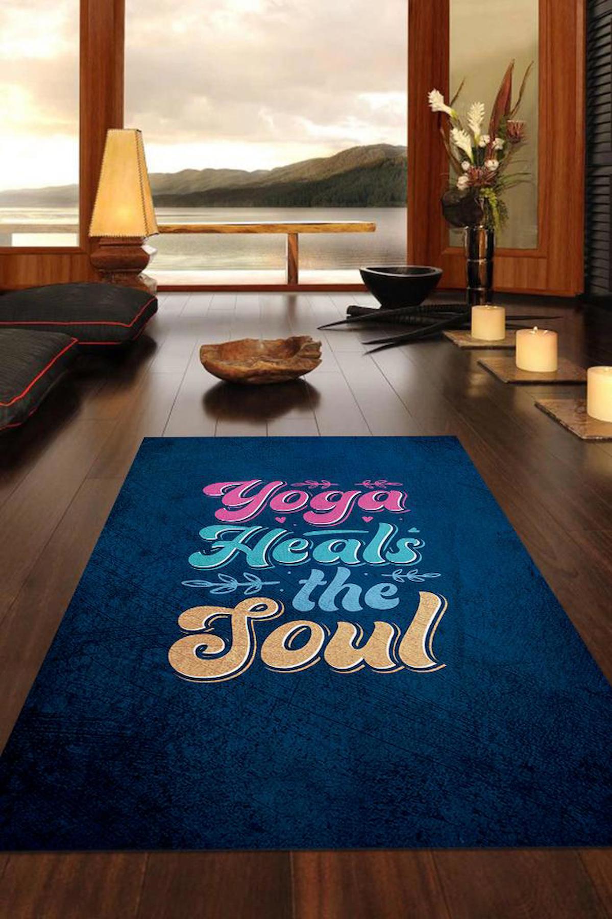 Homshtag Yoga İyileştirir Çok Renkli 4 mm Pamuk Antistatik Yıkanabilir İnce Kaymaz Dikdörtgen Makine Dokuma Hobi Odası Halısı 160x230 cm