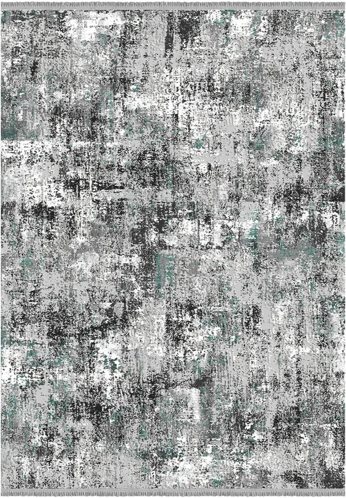 İpek Mekik Halı Roxanne 17134 Gri 8 mm Bambu Yıkanabilir Orta Kaymaz Dikdörtgen Makine Dokuma Antre-Çocuk Odası-Salon-Yatak Odası Halısı 80x270 cm
