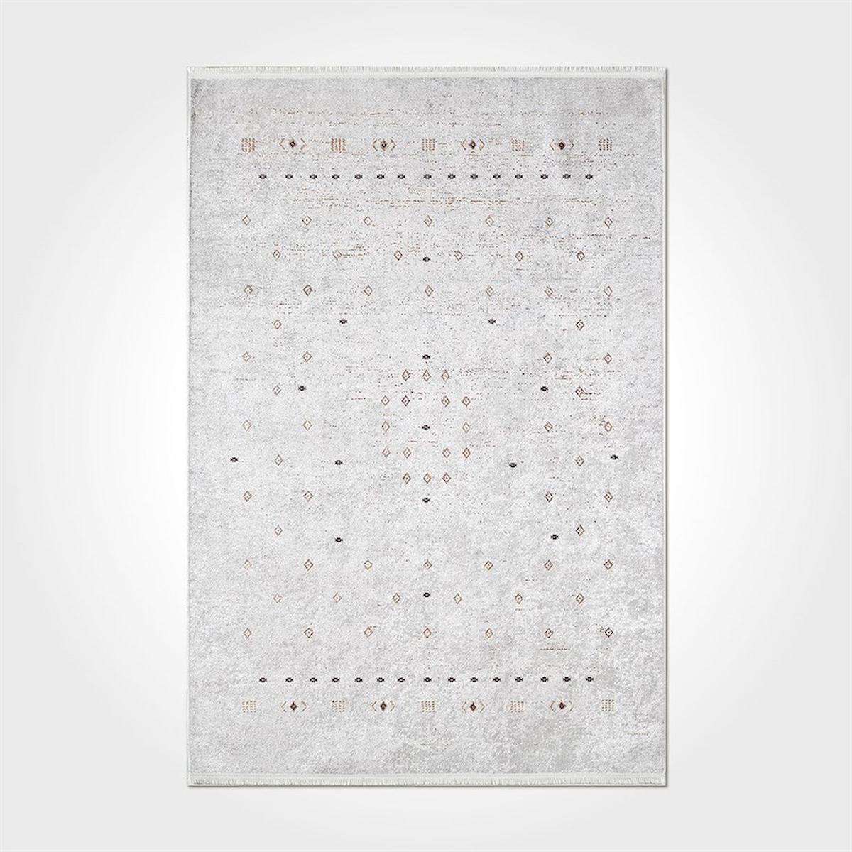 Crea Halı 2527PC Bej Pamuk-Polyester Yıkanabilir İnce Kaymaz Dikdörtgen Makine Dokuma Salon Halısı 80x300 cm