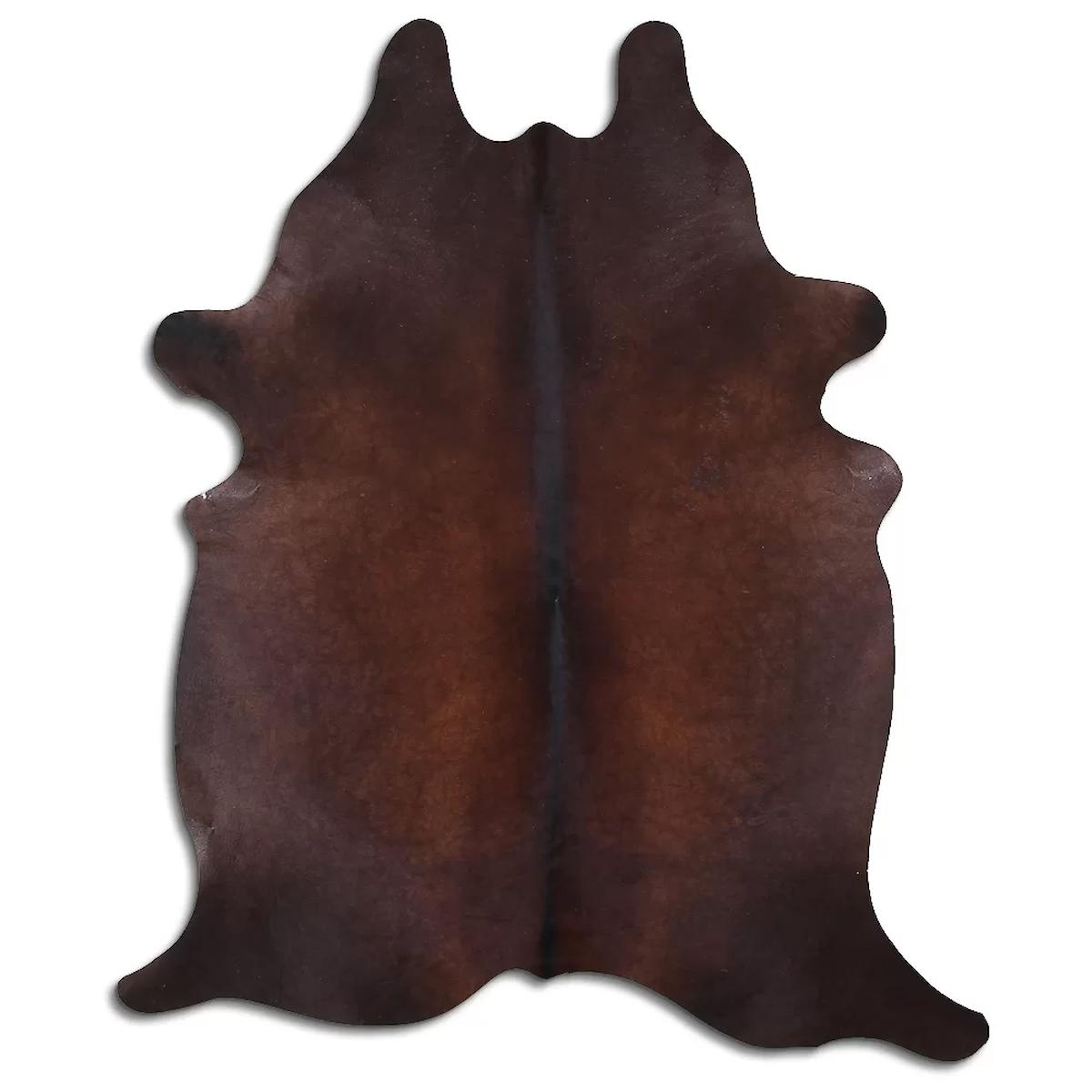 Fiesta Leather Art 31409 Krem 51 mm Deri Toz Tutmaz Yıkanabilir İnce Kaymaz Deri Taban Oval Makine Dokuma Salon Halısı 140x200 cm
