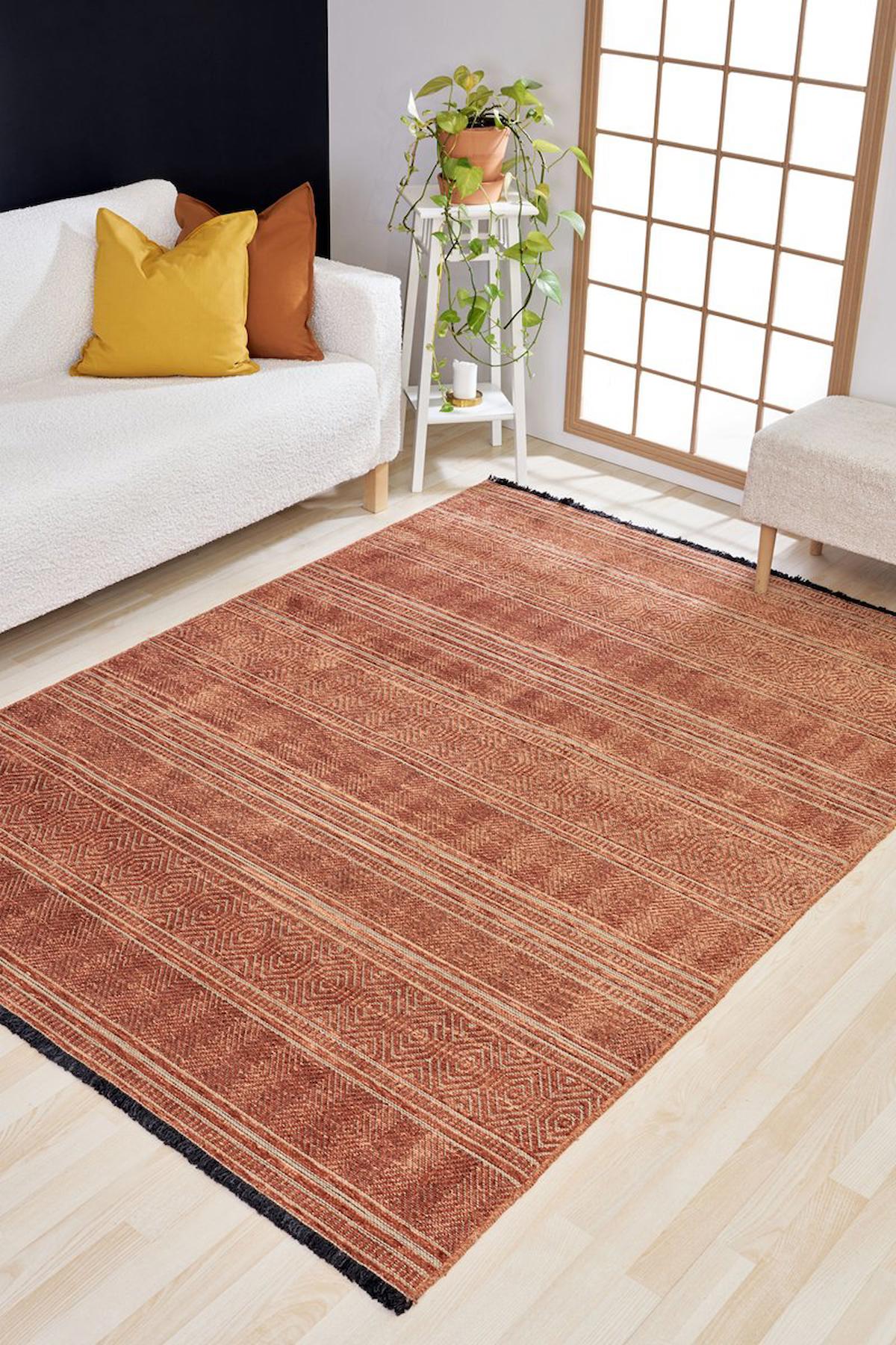 Apex Gloria 4006 Krem Viskon Yıkanabilir İnce Kaymaz Dikdörtgen Makine Dokuma Salon Halısı 80x300 cm