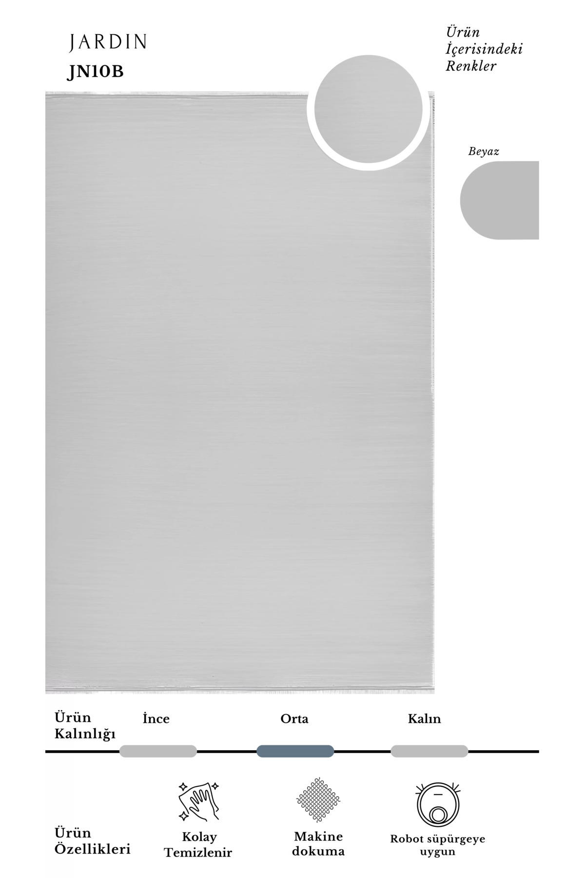 Pierre Cardin Jardin Gri 10 mm Akrilik Yumuşak Yıkanabilir Kalın Kaymaz Dikdörtgen Makine Dokuma Salon Halısı 100x200 cm