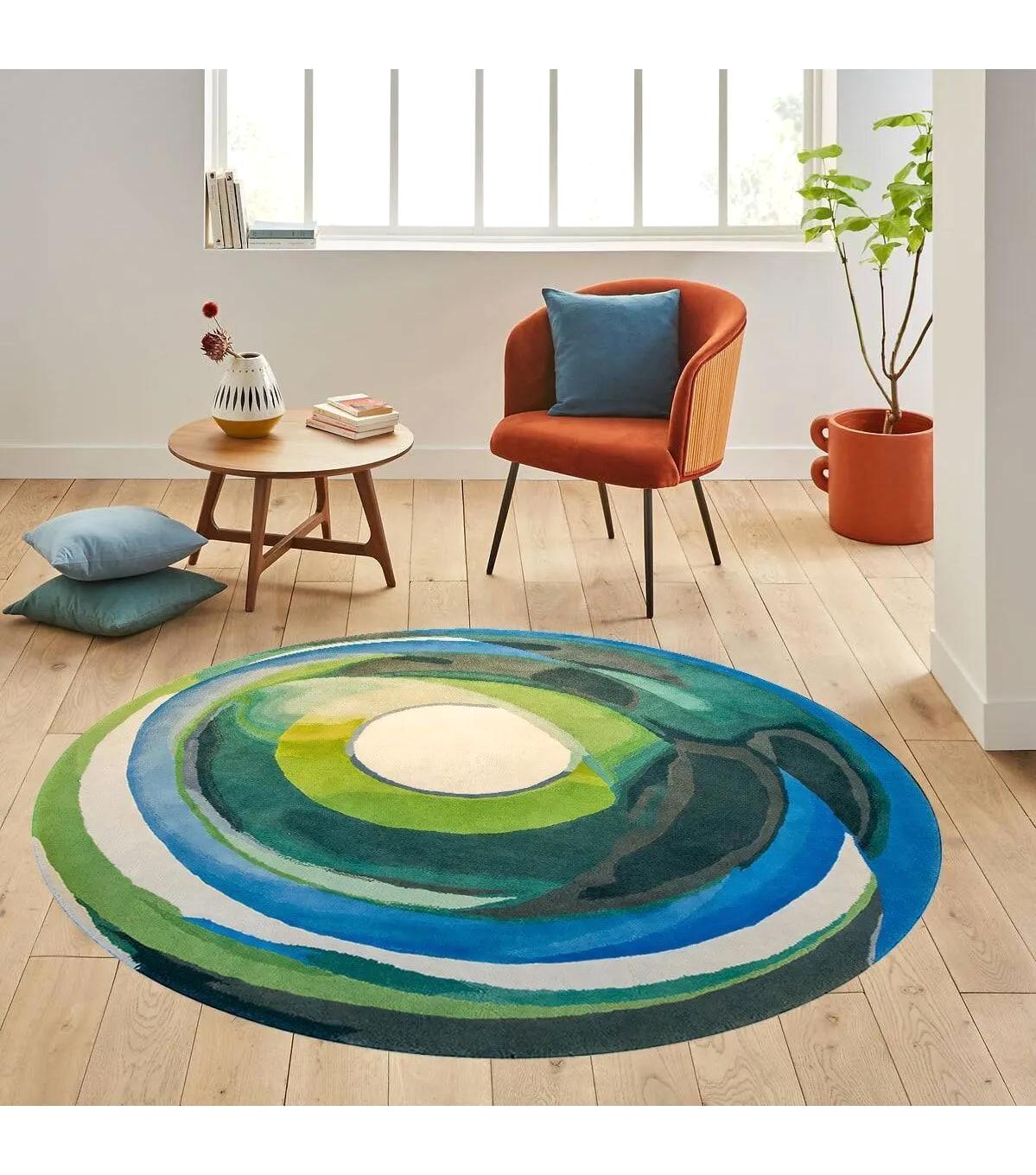 Rovigo Home RVG7280 Çok Renkli 8 mm Polyester Antibakteriyel-Leke Tutmaz-Toz Tutmaz Yıkanabilir İnce Kaymaz Dot Taban Yuvarlak Makine Dokuma Salon Halısı 80x500 cm