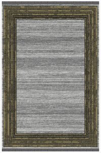 Dinarsu Arora 34711 Gri 10 mm Akrilik Silinebilir Yıkanabilir Orta Kaymaz Dikdörtgen Makine Dokuma Oturma Odası-Salon Halısı 100x150 cm