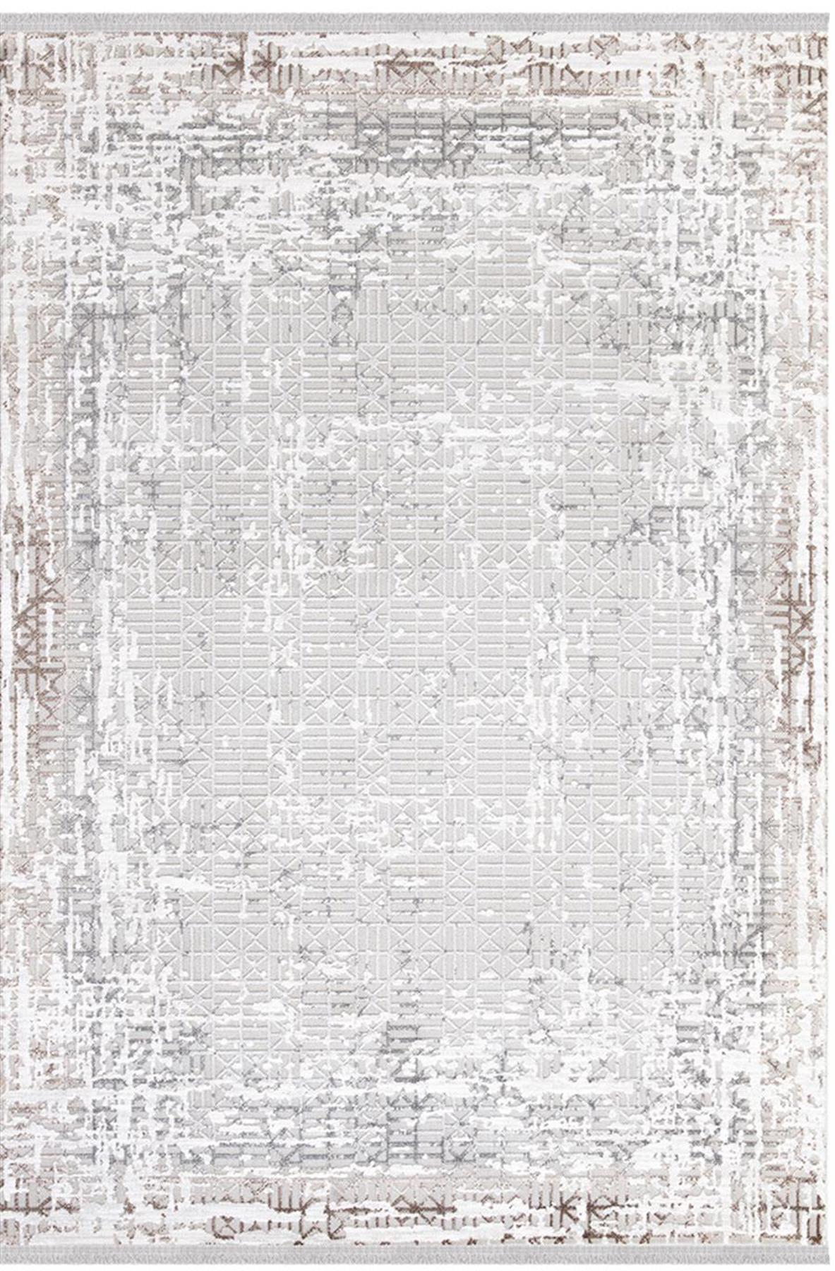 İpek Mekik Halı Filiya 11256 Krem 8 mm Akrilik Yıkanabilir Orta Kaymaz Pamuk Taban Dikdörtgen Makine Dokuma Antre-Çocuk Odası-Salon-Yatak Odası Halısı 100x200 cm