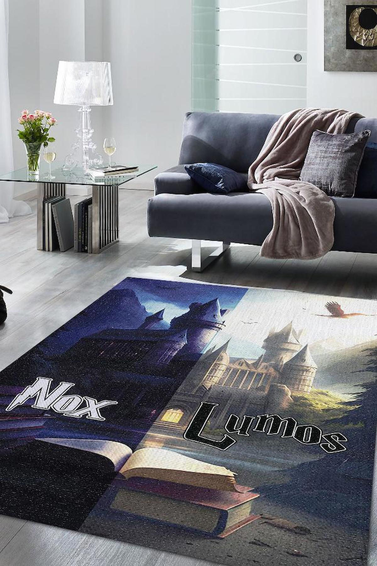 Homshtag Harry Potter Krem 4 mm Pamuk Antistatik Yıkanabilir İnce Kaymaz Dikdörtgen Makine Dokuma Genç Odası Halısı 100x180 cm