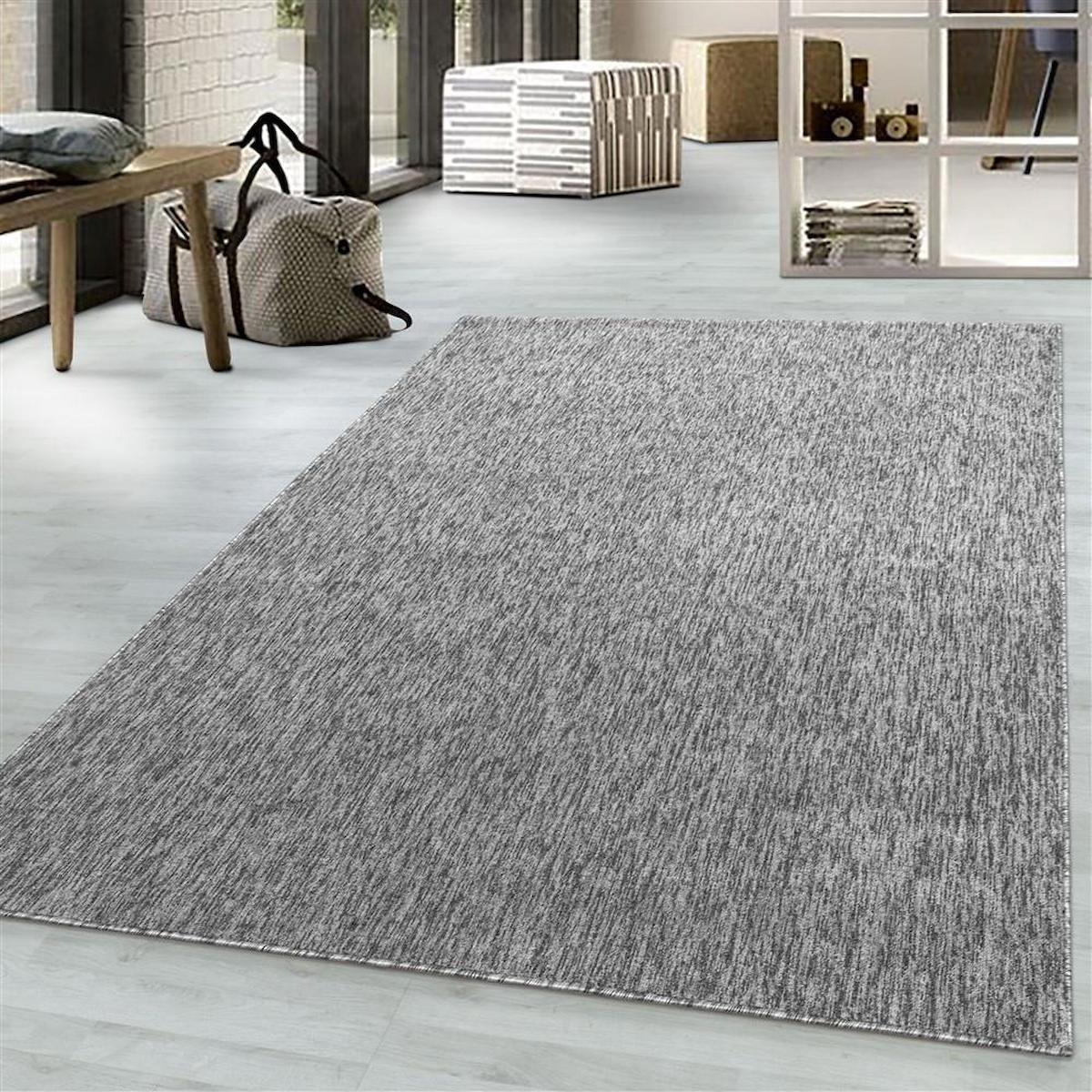Red Halı Gri 4 mm Polipropilen Yıkanabilir Dikdörtgen Makine Dokuma Halı 160x235 cm