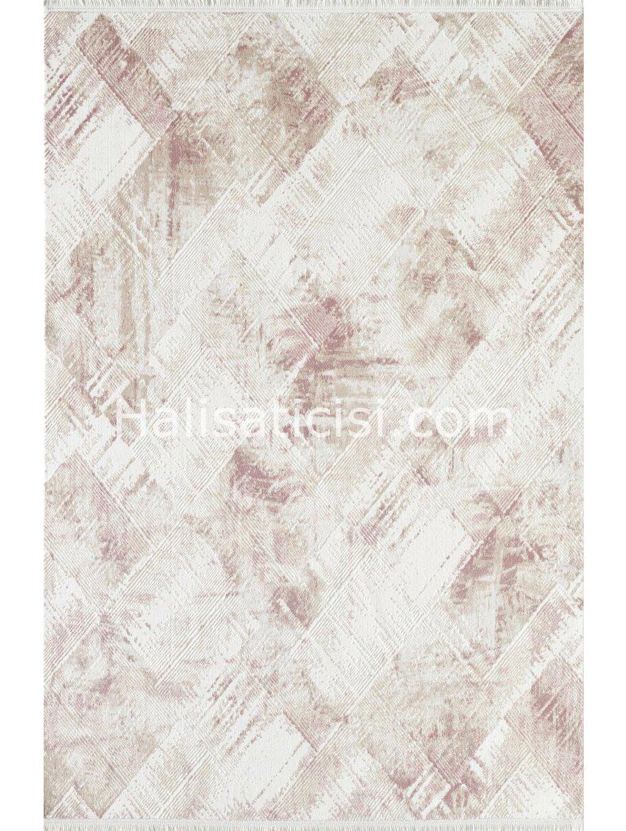 Gümüşsuyu Viera 11612 Pembe 7 mm Akrilik Toz Tutmaz Yıkanabilir İnce Kaymaz Dikdörtgen Makine Dokuma Salon Halısı 100x200 cm