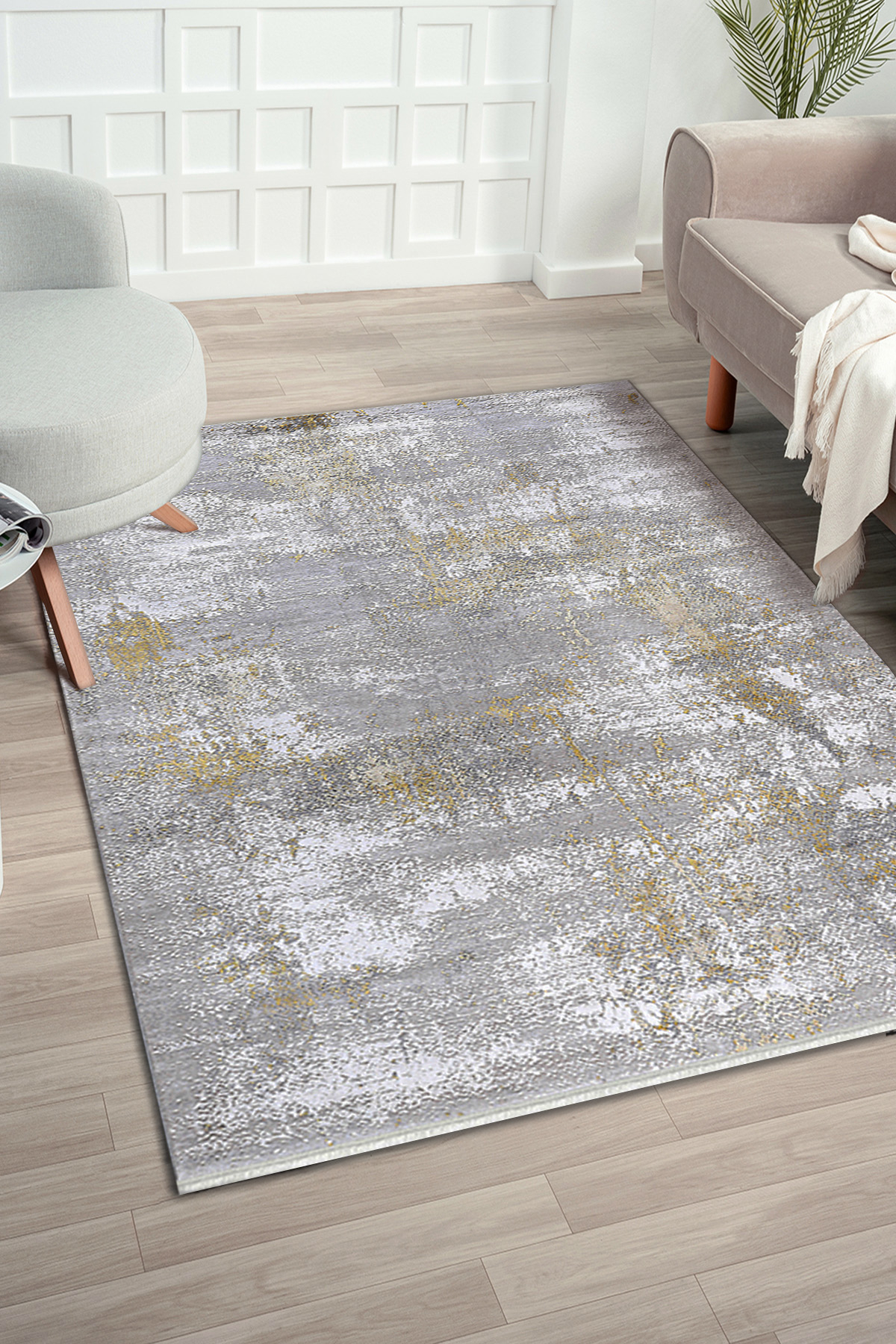 Konfor Halı Mirissa 9406 Çok Renkli 10 mm Akrilik Yıkanabilir Kalın Dot Taban Dikdörtgen Makine Dokuma Salon Halısı 180x180 cm
