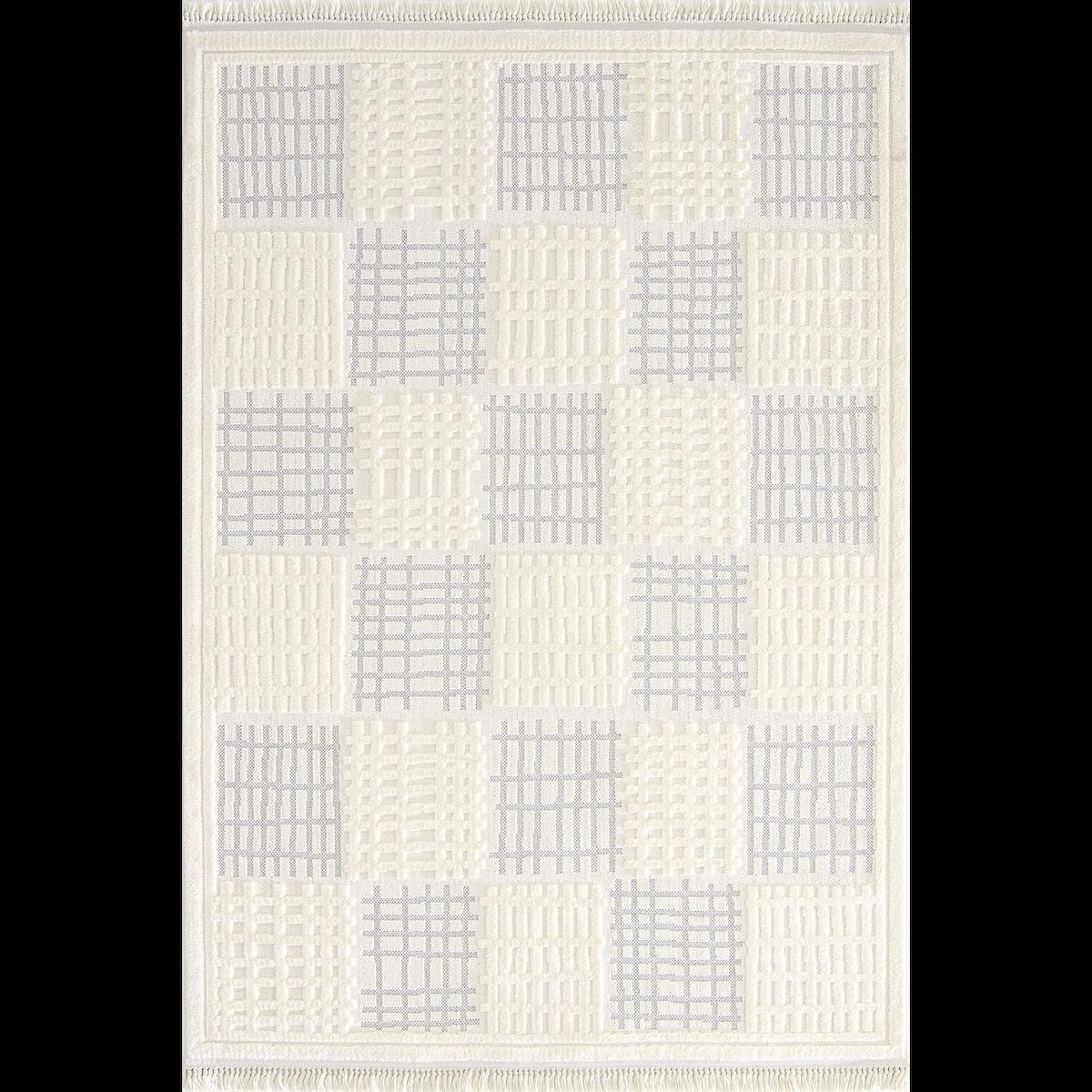 Hoom Rugs Polo 7807 Krem 12 mm Mikropolyester Antialerjenik Yıkanabilir Kalın Kaymaz Taban Dikdörtgen Makine Dokuma Salon Halısı 100x300 cm
